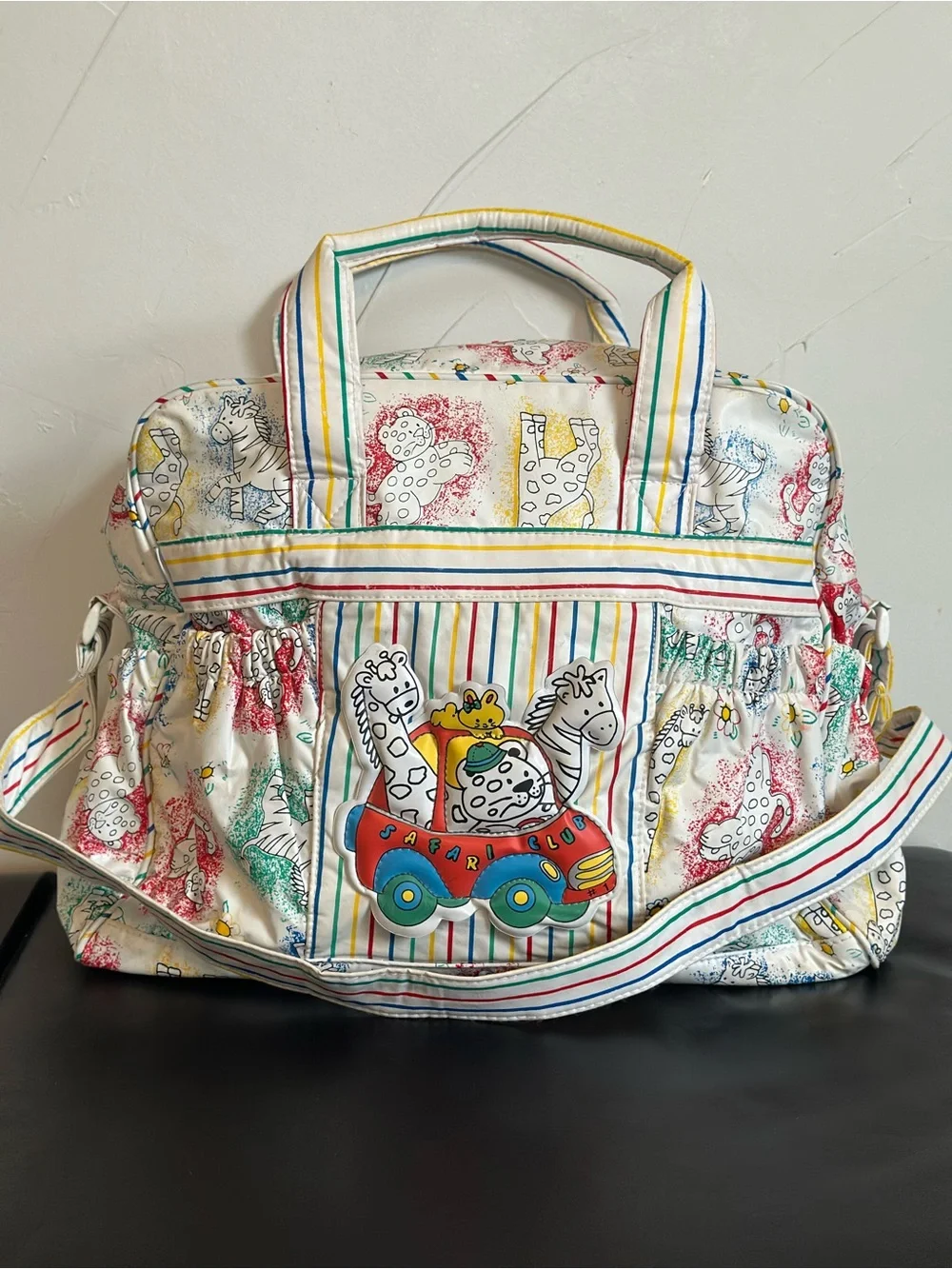 Gerber Vintage Rare Deadstock Diaper Bag Safari Squeaker EVC